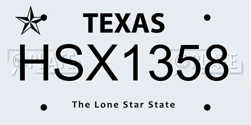 HSX1358 Texas License Plate