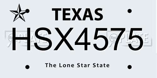 HSX4575 Texas License Plate