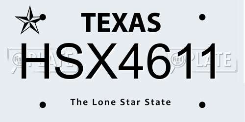 HSX4611 Texas License Plate