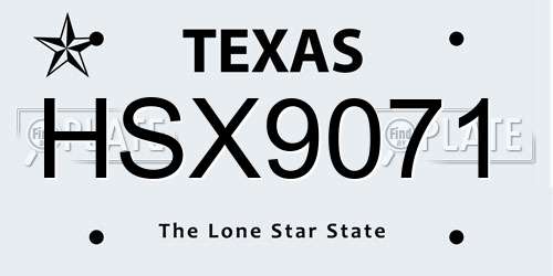 HSX9071 Texas License Plate