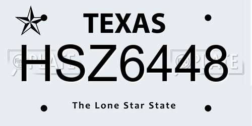 HSZ6448 Texas License Plate