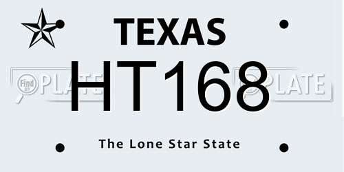 HT168 Texas License Plate