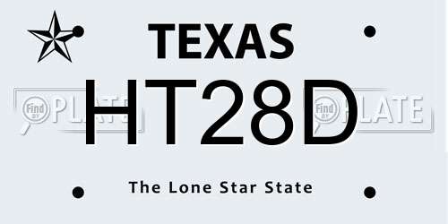 HT28D Texas License Plate