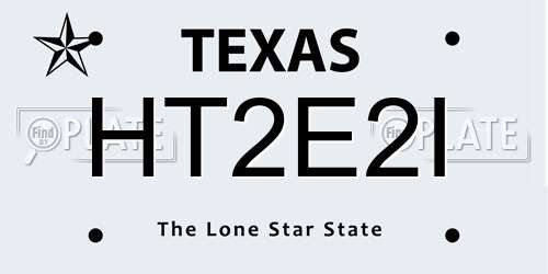 HT2E2I Texas License Plate
