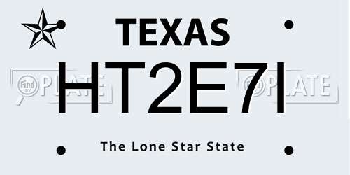 HT2E7I Texas License Plate
