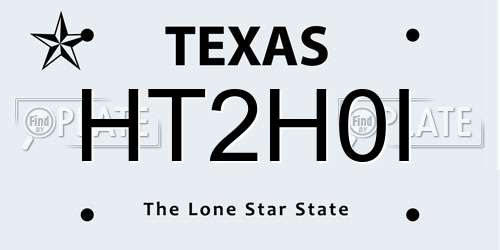 HT2H0I Texas License Plate