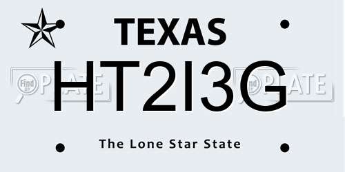 HT2I3G Texas License Plate