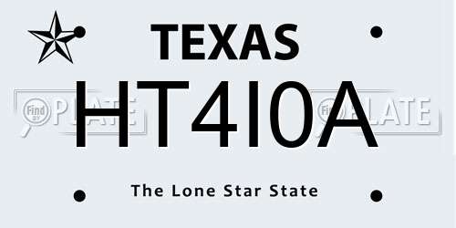 HT4I0A Texas License Plate