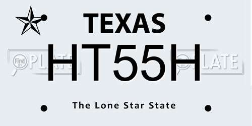 HT55H Texas License Plate