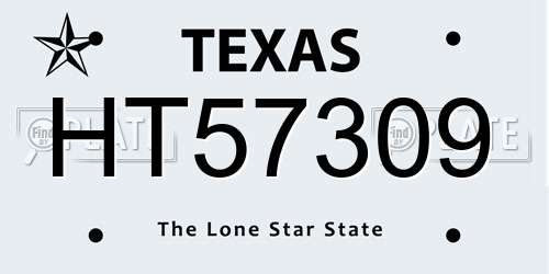 HT57309 Texas License Plate