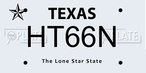 HT66N Texas License Plate