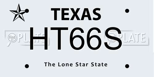 HT66S Texas License Plate