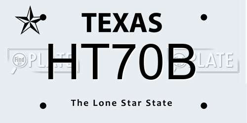 HT70B Texas License Plate