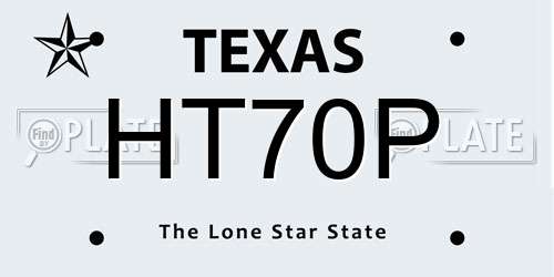 HT70P Texas License Plate