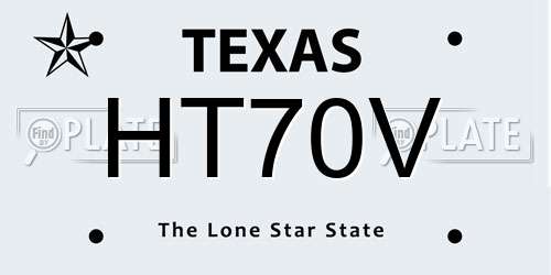 HT70V Texas License Plate