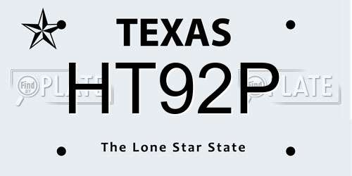 HT92P Texas License Plate