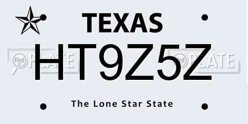 HT9Z5Z Texas License Plate