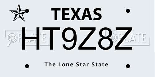 HT9Z8Z Texas License Plate