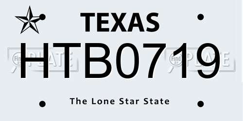 HTB0719 Texas License Plate