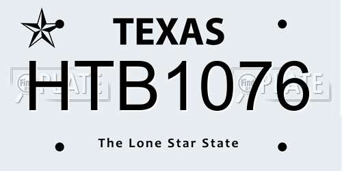 HTB1076 Texas License Plate