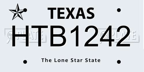HTB1242 Texas License Plate