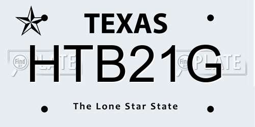 HTB21G Texas License Plate