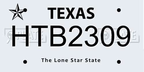 HTB2309 Texas License Plate