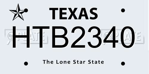 HTB2340 Texas License Plate