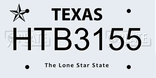 HTB3155 Texas License Plate