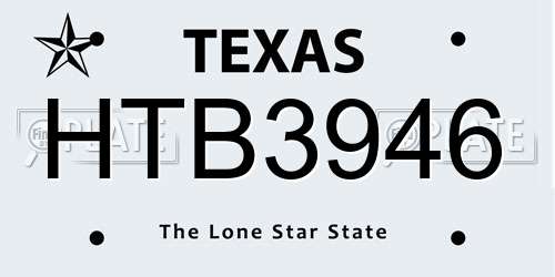 HTB3946 Texas License Plate