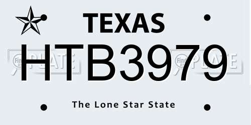HTB3979 Texas License Plate