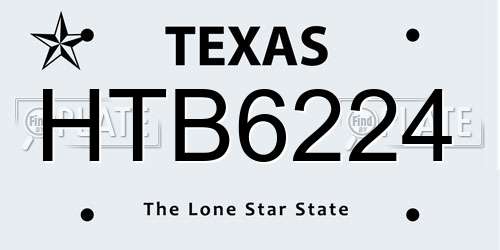 HTB6224 Texas License Plate