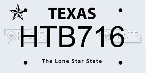 HTB716 Texas License Plate