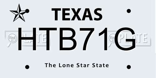 HTB71G Texas License Plate