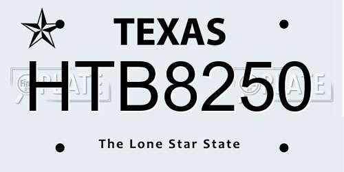 HTB8250 Texas License Plate