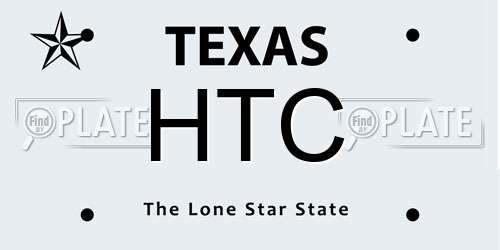 HTC Texas License Plate