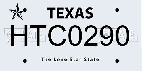 HTC0290 Texas License Plate