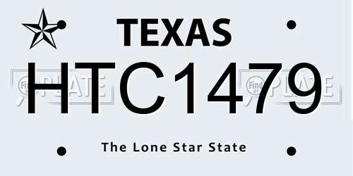 HTC1479 Texas License Plate