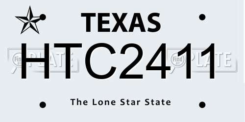 HTC2411 Texas License Plate