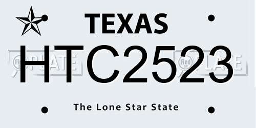 HTC2523 Texas License Plate