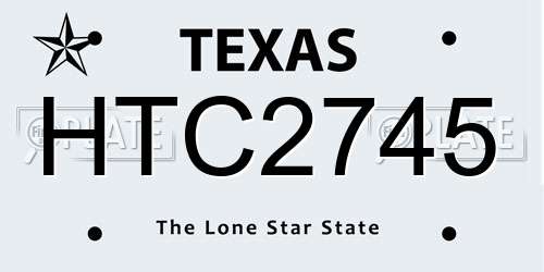 HTC2745 Texas License Plate