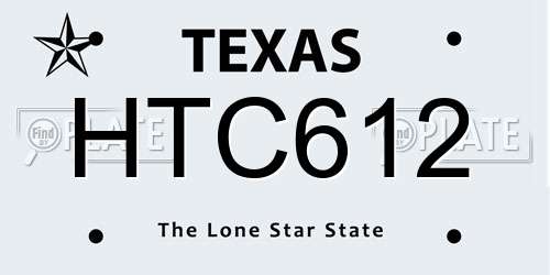 HTC612 Texas License Plate