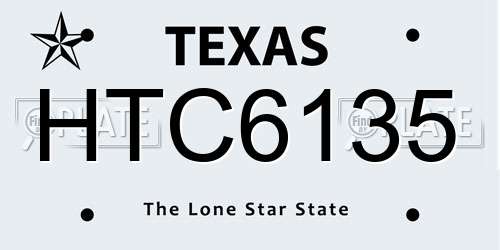 HTC6135 Texas License Plate