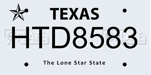 HTD8583 Texas License Plate
