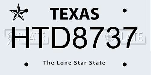 HTD8737 Texas License Plate