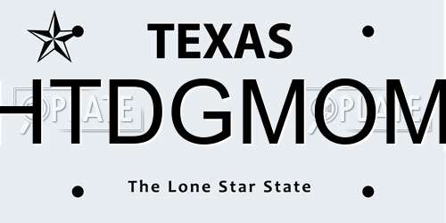 HTDGMOM Texas License Plate