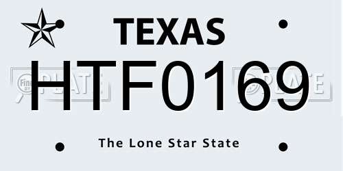 HTF0169 Texas License Plate