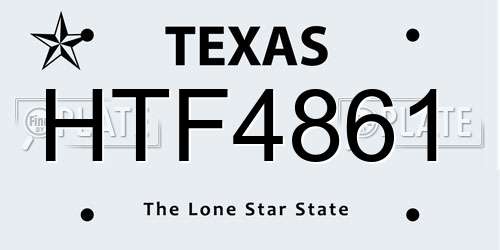 HTF4861 Texas License Plate