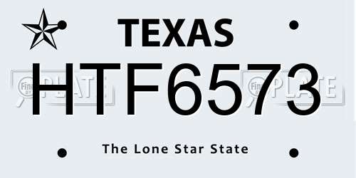 HTF6573 Texas License Plate