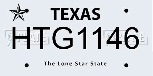 HTG1146 Texas License Plate